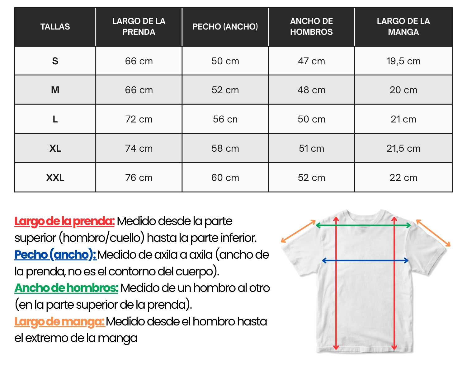 Guía de tallas