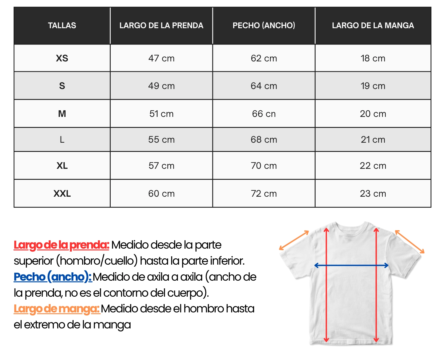 Guía de tallas